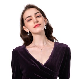 KristLand Women's Elegant Earrings with Cubic Zirconia Shape Earrings with Gold-Plated Weddings Luxury Women Jewellery Gift Box, Sterling Silver