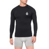 Volcom Men's Solid UPF 50+ Long Sleeve Rashguard, Black Stone,