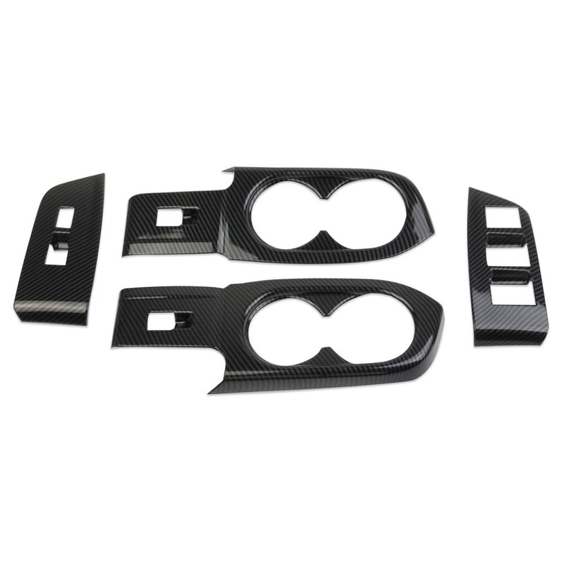 crosselec Carbon Fiber Window Lift Switch Panel Rear Cup Holder