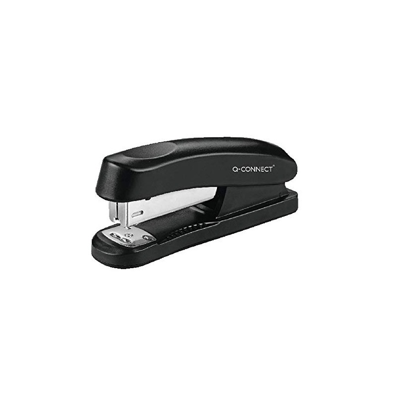 Q-Connect Half Strip Plastic Stapler, Black