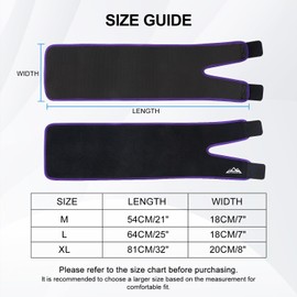 supregear Thigh Wraps, Adjustable Neoprene Hamstring Brace Support for Quadriceps, Sprains, Strains, Pulled Muscles, Sports Injury for Women Men, Black + Purple, M