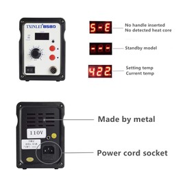TXINLEI 858D 110V Solder Station, Digital Display SMD Hot Air Rework Station Solder Iron Kit Heat Gun, Tweezers, Desoldering Pump