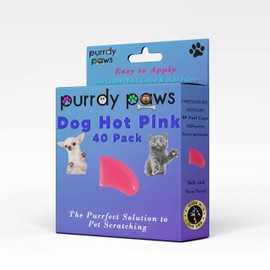 Purrdy Paws 40 Pack Soft Nail Caps for Dog Claws HOT Pink Small