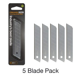 Fiskars Utility Knife Replacement Blades - 18mm Snap Off Utility Blades - Worksite Tools - 5 Pack, Orange/Black