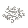 Syntego 100 x Silver Acrylic Pearl Buckles Heart Shape Double