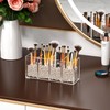 HIIMIEI Acrylic Pen Holder 4 Compartments Clear Makeup Brushes Holder