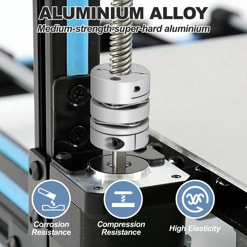 Flexible Shaft Coupling, D20 L29 Aluminum Flexible Diaphragm Motor Shaft