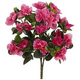 Nearly Natural 13” Azalea (Set of 4) Artificial Plant, Pink
