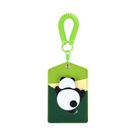 H HARUCO Cute Animal Pass Case, For Children, Women's, Commuter Pass Holder, Vertical, With Ring, PU Leather, Sneak Adventure Series, Animal, panda