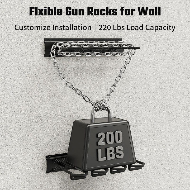 Gun Rack for Wall, Indoor Gun Racks Wall Mount, Adjustable