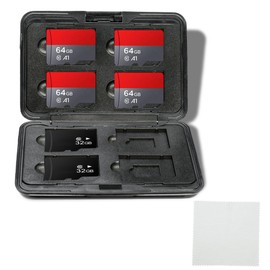 zhuyva Sd Card Case Holder, Sd Card Wallet, Memory Storage with Contains 1 Cleaning Cloth(Black)