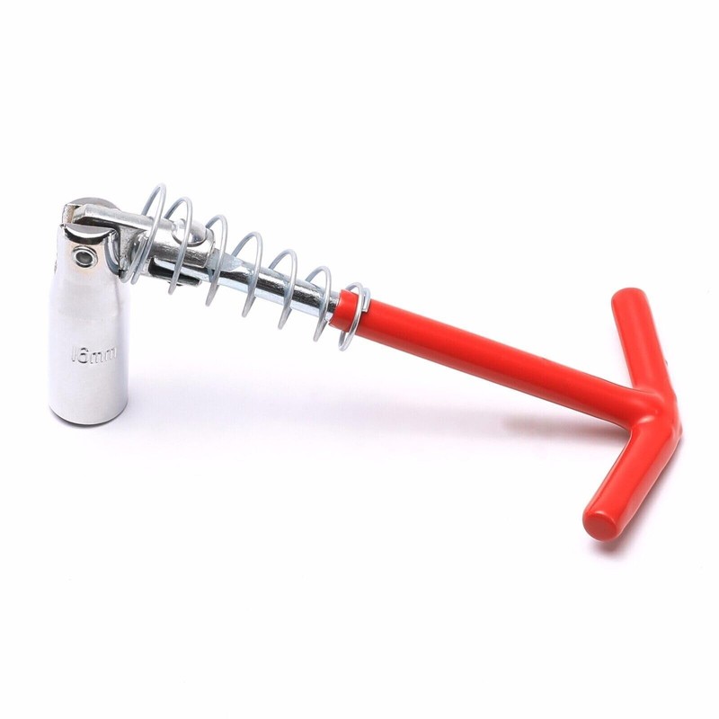 MAXPERKX Spark Plug T-Handle Flexible Spring Swivel Wrench Removal Handle