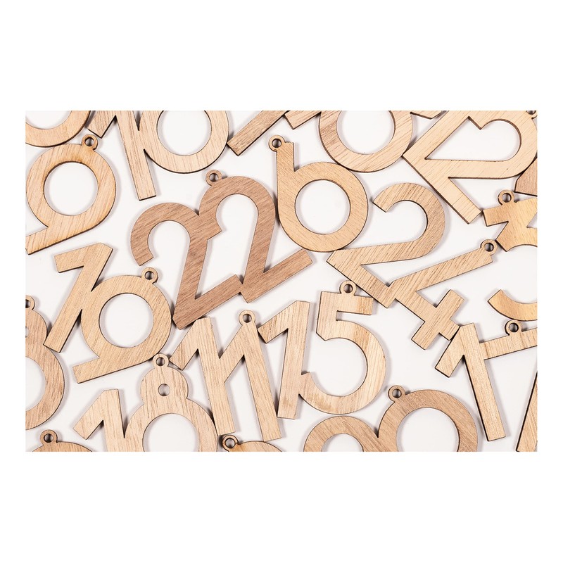 folia 2209 Advent Calendar Natural 24 Wooden Numbers for Hanging,