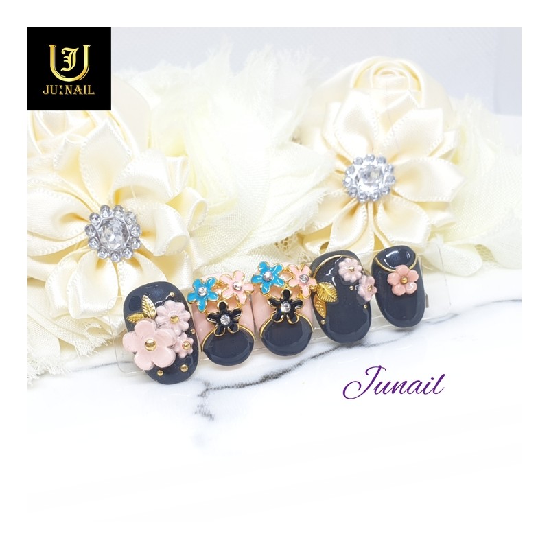 Flower Road Only Handmade Nail Tips - Long Coffin /