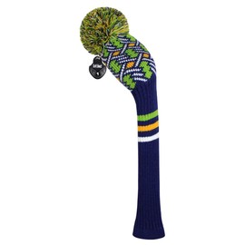 Scott Edward 1 Piece Knitted Golf Head Cover for Wood,Driver Wood(460cc) Fairway Wood/Hybrid,Soft, Washable, Anti-Pilling, Anti-Wrinkle, Long Neck (Blue Green, Driver)