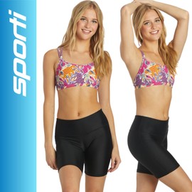 Sporti Active Solid 8" Inseam Swim Short - Black - Large