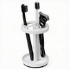 White Stainless Toothbrush Holder Stand: Rustproof Bathroom Countertop Organizer, 4