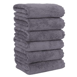 MOONQUEEN - Paquete 6 toallas de mano alta calidad, secado rápido, microfibra de terciopelo coral, altamente absorbentes, usos múltiples como hotel,  