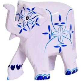 Traditional Showpiece Indian Rajasthani Elephant Figurine Sculpture Home Décor Decoration Table & Gifting (Elephant White)