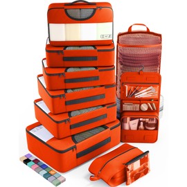 Veken 10 Set Packing Cubes for Travel Essential, Suitcase Organizer Bags in 4 Sizes, Carry-On Luggage Accessories with Large Laundry & Hanging Toiletry Bag, Must-Have for Airplane, Road Trip & Camping