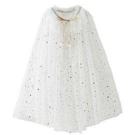 SEAUR White Tulle Cloak Kids Cape Princess Shiny Sequins Capes Cloak Girls Christmas Costume Capes Toddlers Fairy Cape S