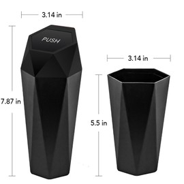 2 Piezas Bote de Basura del Coche,Bote de basura para Auto, Portátil Cubo de Basura a Prueba de Fugas, Contenedor de Basura con Tapa para Oficina Hogar Cocina y Vehículo