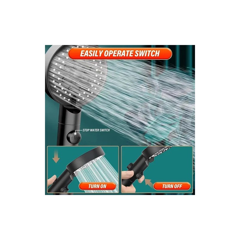 Regadera Kit De Ducha Tipo Telefono De Mano Acero Inoxidable