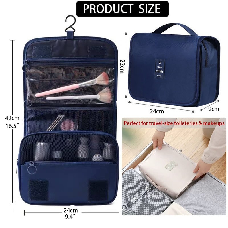 Travel Hanging Toiletry Wash Bag, Veyarien Folding Waterproof Makeup Cosmetic