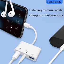 JUEJUEZI USB C to USB Adapter Headphones 3.5mm, 3 in 1 USB-C Fast Charging Adapter, Super Speed Data Transfer, Charging up to 60W