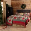 VHC Brands Forreston Ninepatch Queen 90x90 Quilt, Red