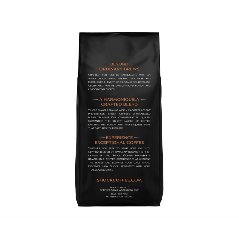 Shock Coffee - Bold all Arabica Med-Dark Roast Ground, 8