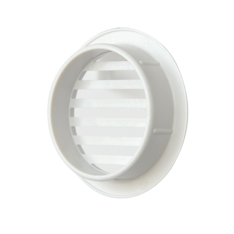 La Ventilazione T3B Round Plastic Recessed Ventilation Grille, White, 32mm