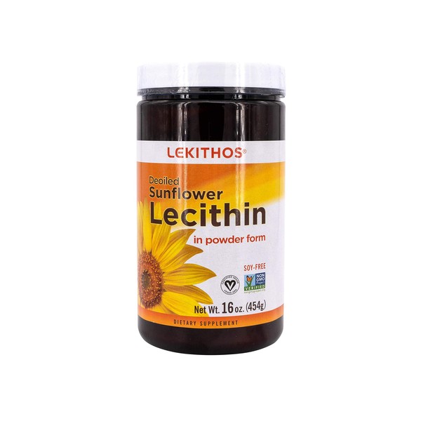 Lekithos® Sunflower Lecithin Powder - 16oz - Rich in Phosphatidyl Choline - Non-GMO Project Verified - Soy Free
