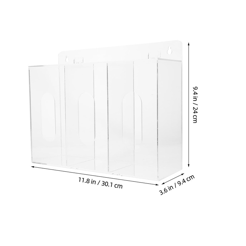 iplusmile Face Mask Dispenser 3 Grid Acrylic Glove Box Holder