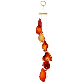 Rockcloud Agate Slices Geode Wind Chime Home Garden Decoration Figurine, 28-33 inches