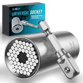 ToolBay Universal Socket - with Power Drill Adapter make for great Christmas Stocking Stuffers Birthday Gifts for Dad Women Husband 7-19mm