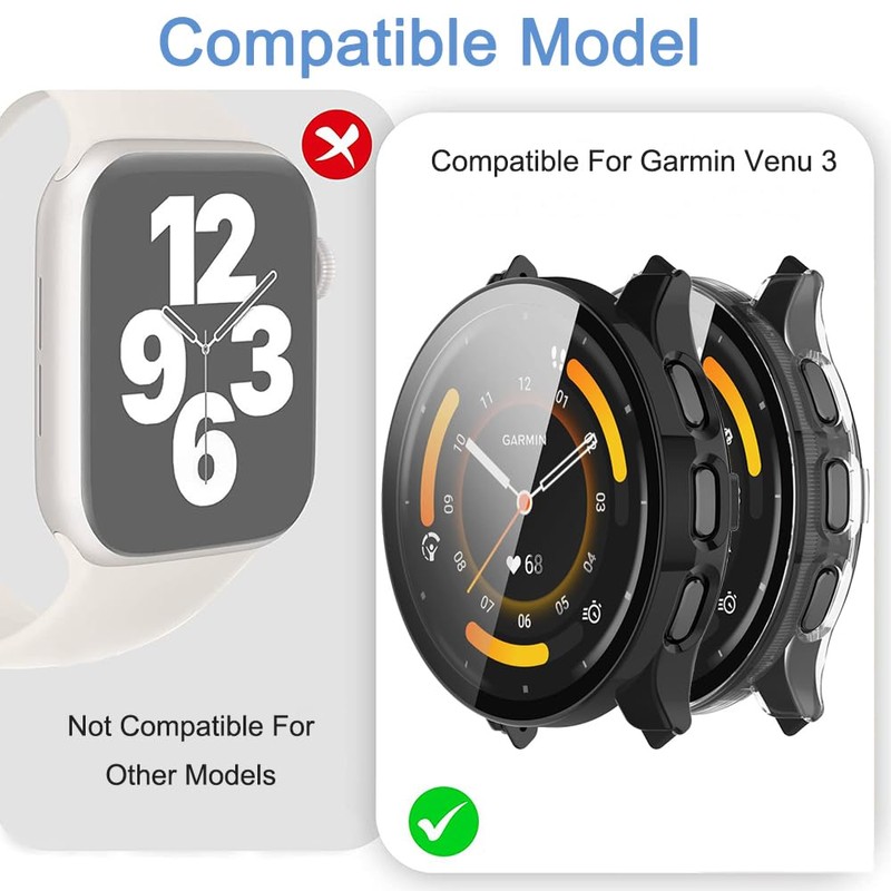 carinacoco 2 Pack PC Case Compatible for Garmin Venu 3