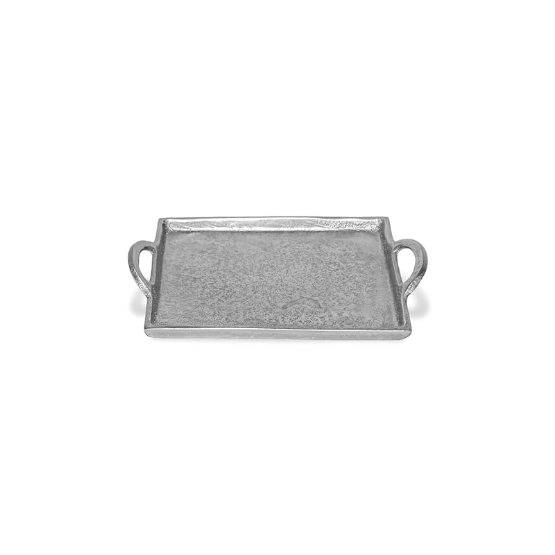India Handicrafts 20691 Polished Silver Tone Square 11 inch Aluminum