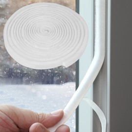 fowong Brush Weather Stripping,11/32 inch x 9/16 inch x 16 Feet, Self-Adhesive Felt Door Brush Strip for Sliding Doors and Windows（White）