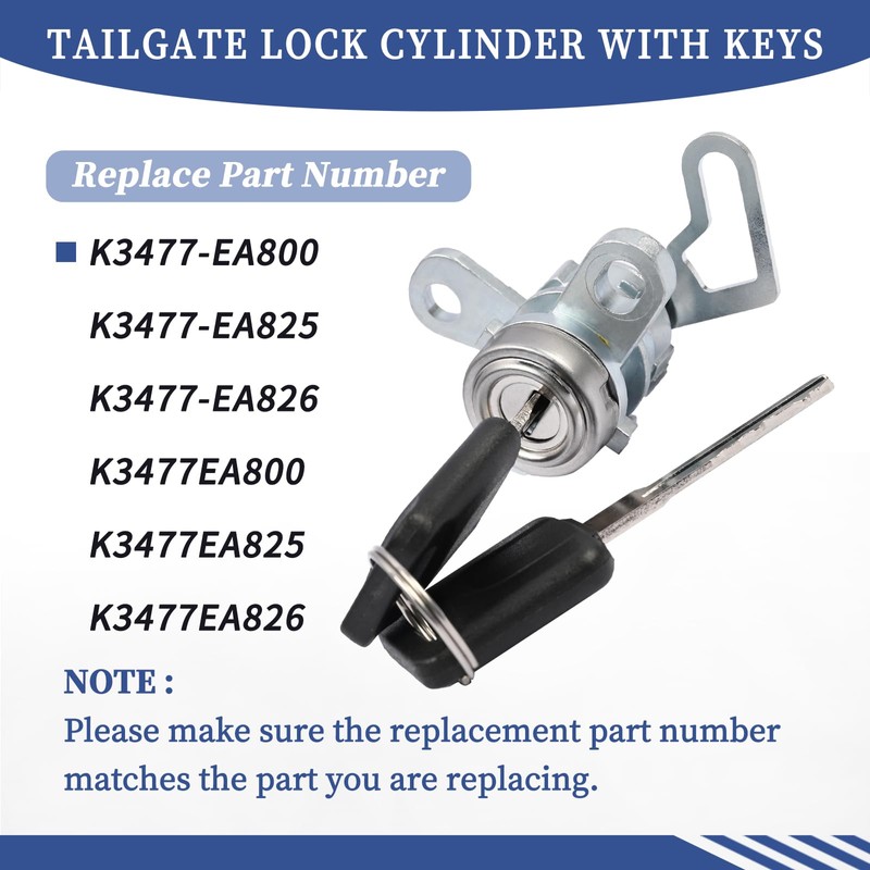 Getfarway Tailgate Lock Cylinder with Keys Compatible with Nissan Frontier