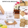 Posavasos de Corcho,30 Piezas Coasters,Posavasos de Bebidas Portavasos Reutilizables Absorbentes
