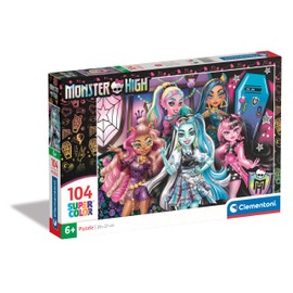 Clementoni Jigsaw Puzzle Monster High 104 Pieces - Supercolor Puzzle For Children 6-8 Years, Cartoon, Gift For Boy/Girls, Puzzle For Kids, Made In Italy, 25782