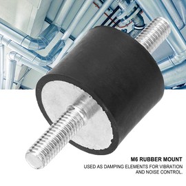 4pcs M6 Anti-Vibration Rubber Isolator Mounts with 2 Threaded Studs Shock Absorber Double Ends Screw Vibration Damping Mounts Silent Block Damper Car Boat Bobbins(VV25*20 M6*18)