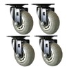 Headbourne 4 Pack 4" Designer Casters - Soft Rubber Non-Marking