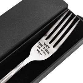 LAIX May The Fork Be With You Laser Engraved Stainless Steel Fork with Gift Box, Gift For StarWars Fans