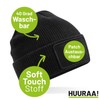 Huuraa Beanie Hausmeister mit Herz Geschenk Black Hausmeister Geschenkidee