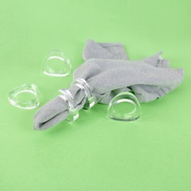 Napkin Ring Holders, Napkin Rings, Napkin Rings Set of 12, Napkin Ring Holders for Cloth Napkins, Serviette Rings, Napkin Ring Set, Napkin Ring Bulk - Transparent