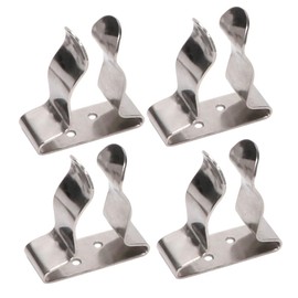 COC-LF 4 Pieces Boat Hook Holder Stainless Steel Spring Clamp Boat Oar Holders Marine Spring Clip Silver Bracket Clip (Large)