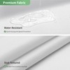 eachope White No Hook Shower Curtain with Snap-in Fabric Liner