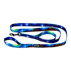 Wolfgang Heavy Duty Dog Leash, Pull-Tested to Over 800 lbs for Walking & Training, StarryWolf Print, Dual Handle Large